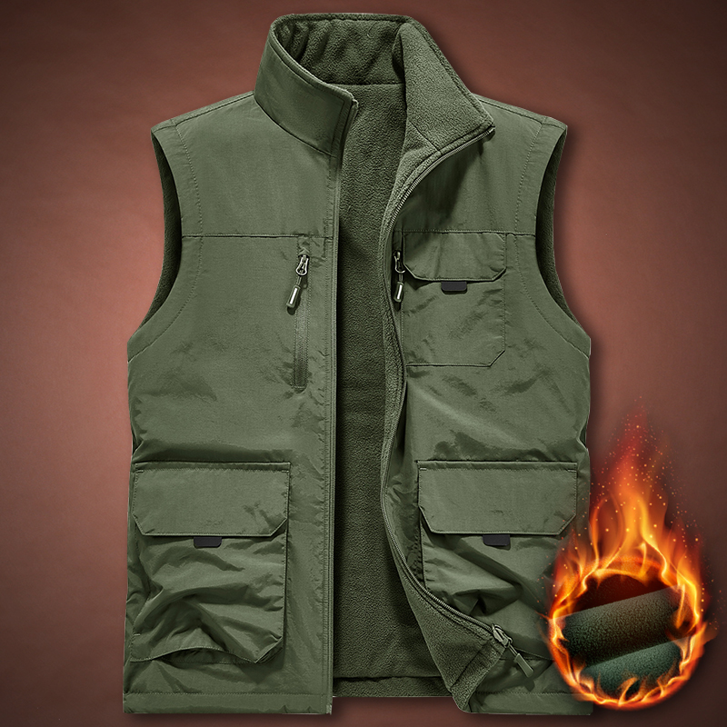 摇粒绒两面穿宽松马甲