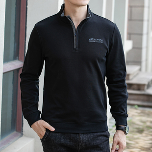 简约轻奢棉质立领外套男 套头宽松卫衣外穿春秋衣时尚 男士 大码