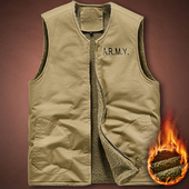 保暖马夹加绒加厚纯棉大码 二战海军甲板N1马甲时尚 无袖 宽松背心潮
