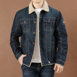 冬季保暖牛仔棉衣男士大码宽松棉服加绒加厚外套男工装翻领棉袄潮
