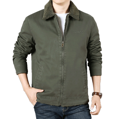 翻领加绒加厚棉衣羊羔绒秋冬季