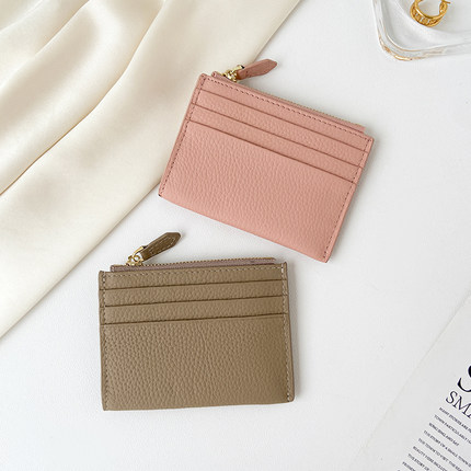 新款真皮超薄小卡包女款驾驶证信用卡套小巧精致短款牛皮轻薄卡夹
