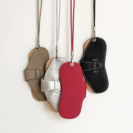 原创设计真皮挂脖眼镜包女时尚墨镜挂包便携太阳眼镜保护套收纳袋