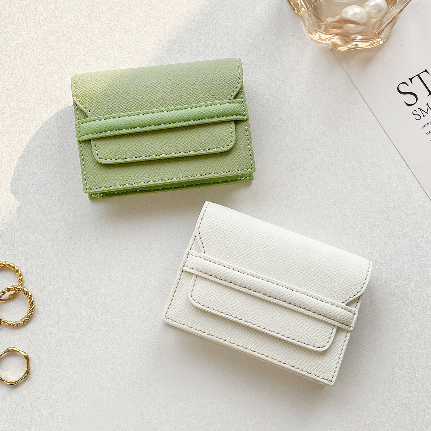 高级感简约精致真皮小卡包