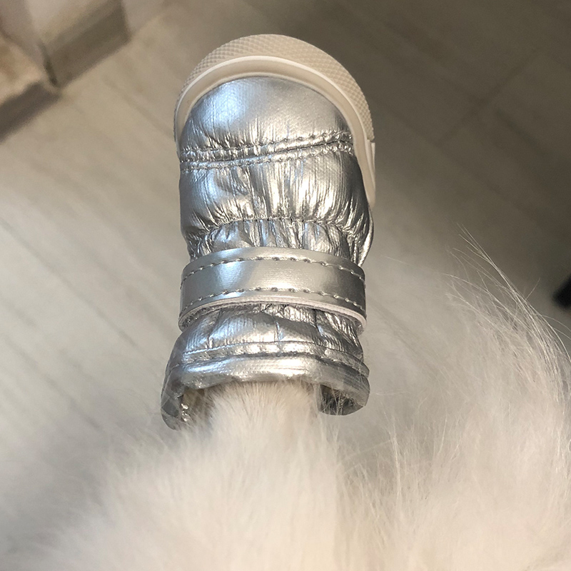 狗狗鞋子冬小狗外出软底甩不掉博美棉靴户外遛狗雪地靴冬季保暖鞋