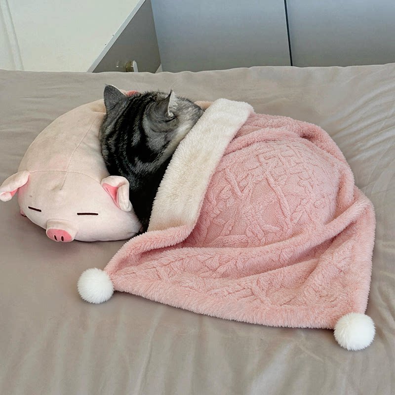 猫毯子踩奶冬天猫咪专用小被子可机洗冬季暖冬防寒加厚网红高颜值