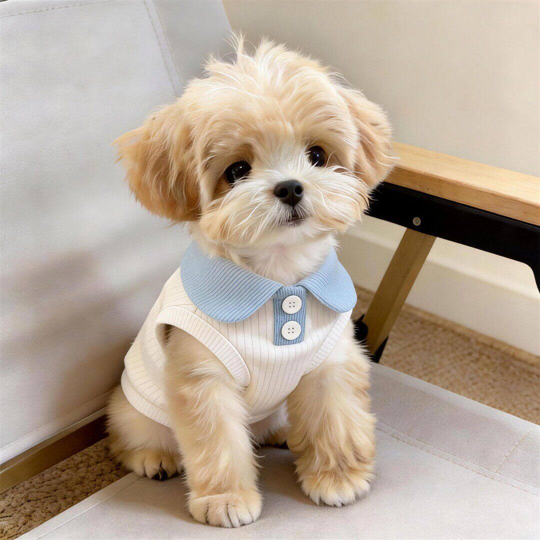 小狗衣服春装薄款幼犬夏天狗狗马尔泰犬两脚Polo衫纯色舒适雪纳瑞图片