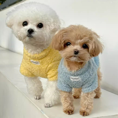 狗狗衣服冬季双面加绒两脚衣小体比熊泰迪简约舒适高颜值网红棉衣