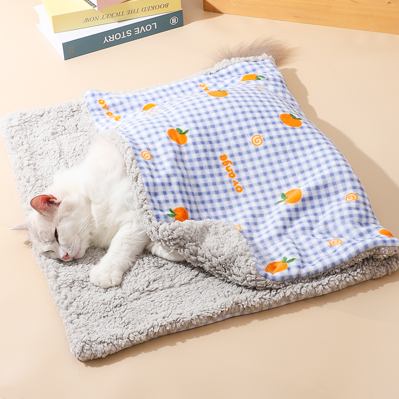 猫咪毯子睡觉专用毛毯猫被子冬季保暖加厚加绒居家午睡布偶猫睡毯