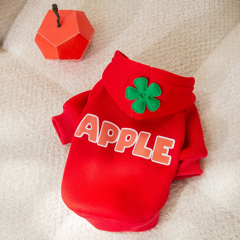 狗狗新年衣服2025新款冬喜庆红色连帽卫衣泰迪比熊过年拜年圣诞装