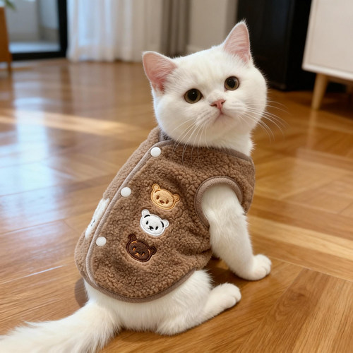 猫咪衣服英短冬装橘猫高颜值暹罗猫秋冬幼猫保暖可爱口袋两脚绒衣
