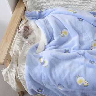 珊瑚绒毯子猫垫子布偶猫高颜值卡通窝垫橘猫保暖棉垫 猫咪毛毯冬季