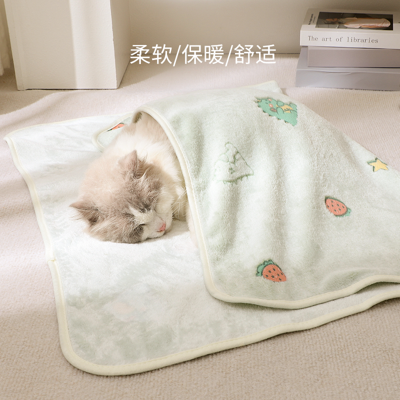 猫毯子小猫睡觉被子猫咪毛毯冬季保暖冬天金渐层珊瑚绒防掉毛宠物