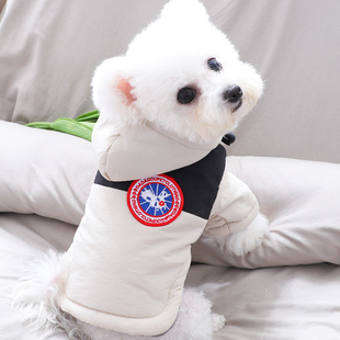 狗狗衣服小型犬冬天厚款保暖马尔济斯宠物户外遛狗连帽外套羽绒服