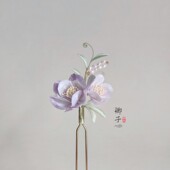 折琼枝 卿子手作原创发簪非遗绒花汉服发饰素雅日常簪子手工