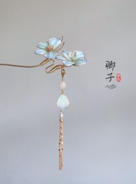 『问蝶』卿子手作原创设计非遗绒花蝴蝶汉服发簪古风头饰步摇流苏