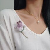 「紫鸢尾」卿子手作非遗蚕丝绒花胸针鸢尾花新中式 配饰 旗袍西装