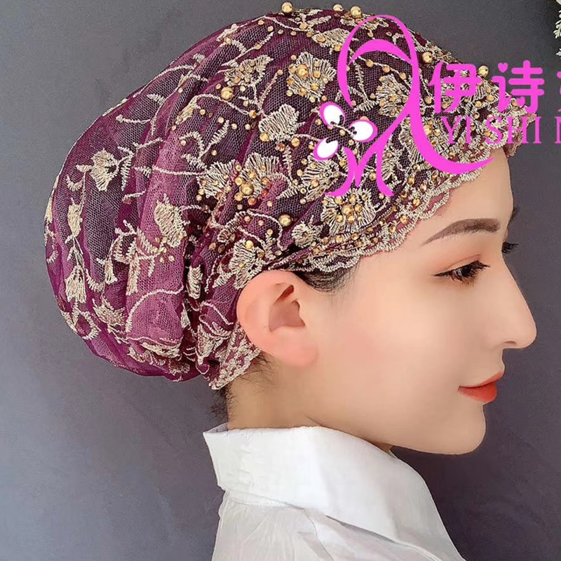 穆斯纱巾帽子新款回女士小帽子化疗帽遮发帽盖头月子帽头巾包头帽