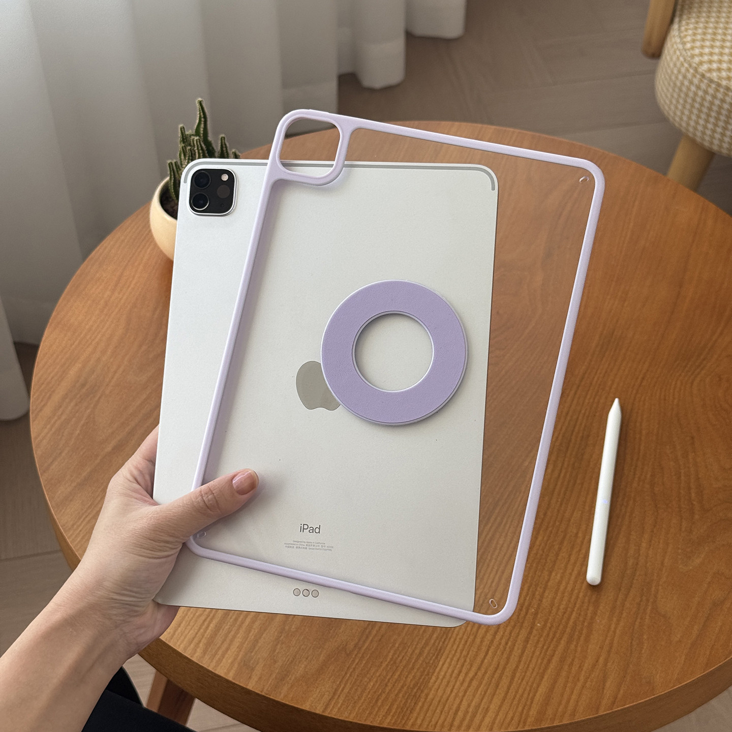 【磁吸单后壳】适用苹果ipadair8保护壳2026pro磁环亚克力透明mini7全包边10代a16保护套10.2防弯12.9平板5