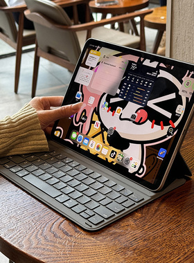 适用苹果2024ipadair6超薄平板键盘保护套pro11无线磁吸air13双面夹4蓝牙5一体拆分12.9离壳10代10.9鼠标套装