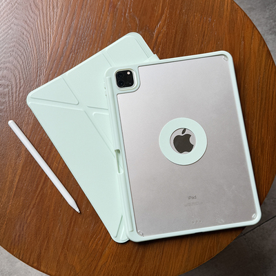 适用苹果2024ipadpro11保护壳720磁吸拆分air6带笔槽防弯透明13亚克力3+y折10代10.9防摔5包边4旋转12.9套
