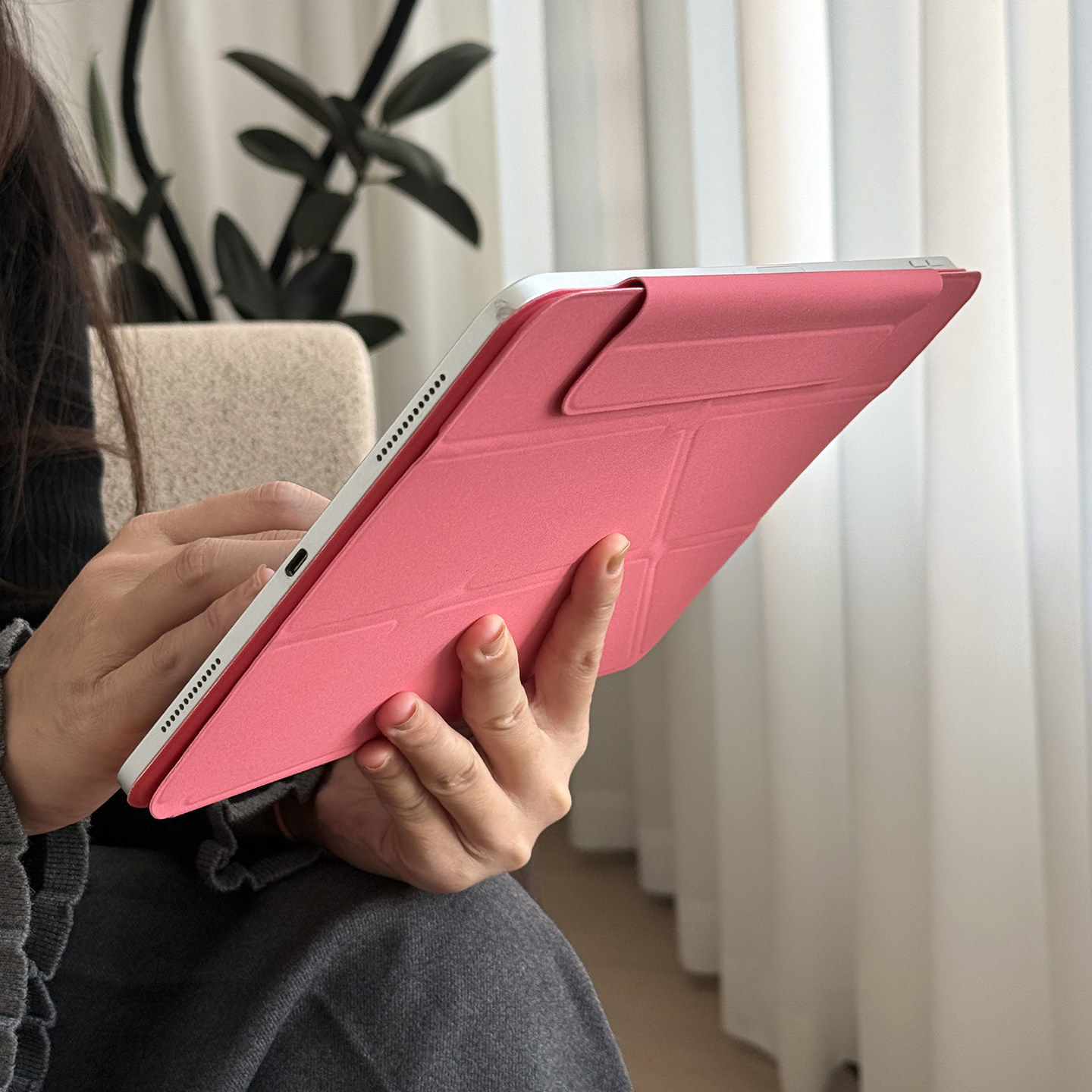 【磁吸双面夹】适用苹果ipadair8保护壳a16平板10.2代防弯pro13防弯摔全包边mini7简约3Y皮套12.9超轻薄5y折4