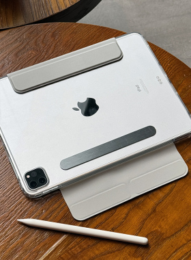 【双搭扣】适用苹果ipadair6磁吸保护套亚克力2024pro11透明防弯10.2代全包边双面夹12.9旋转5三折壳4皮套13