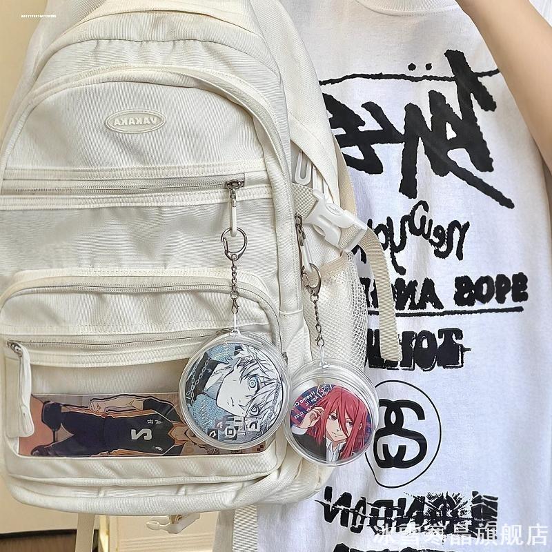 带毛球吧唧圆形透明挂包58mm75