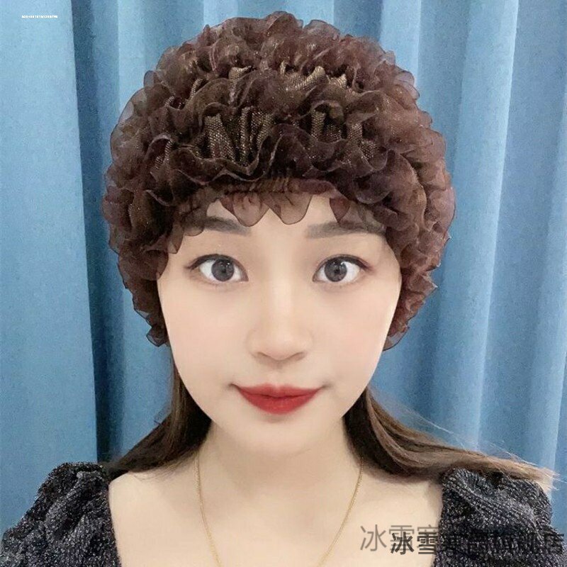 帽子假发帽单层帽假发直卷发自由搭配多款时尚假发帽妈妈遮白发帽