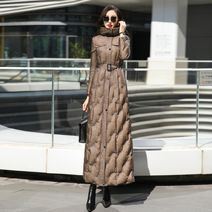 修身 新款 显瘦连帽小众高级感超长白鸭绒6178 羽绒服冬季 女士长款