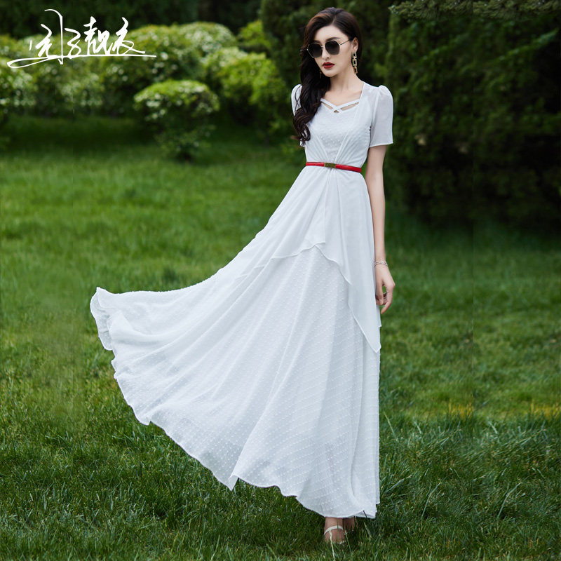 吊带连衣裙女夏2021年新款收腰显瘦防晒套装时尚两件套长裙1415