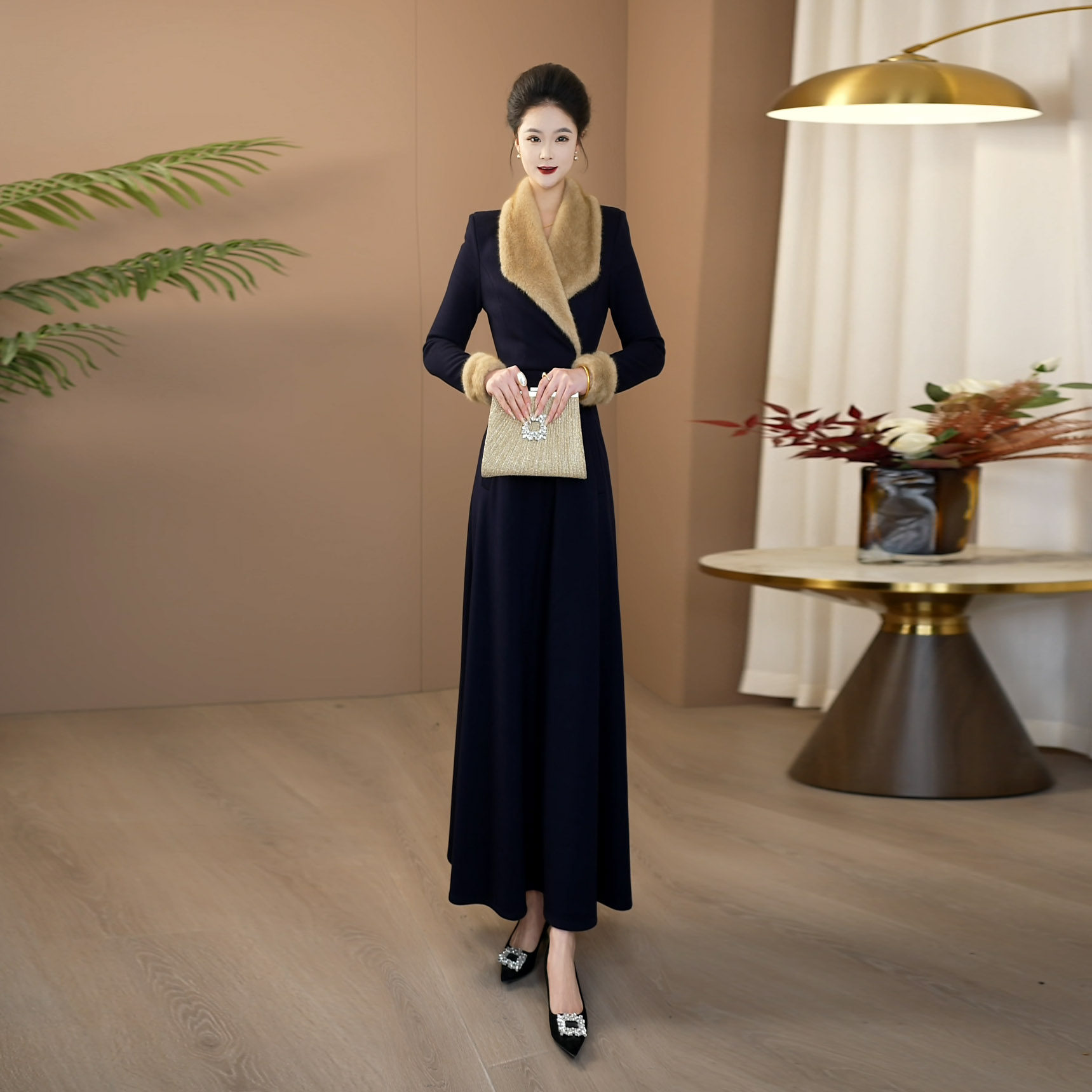 清仓秋冬新款加厚保暖连衣裙遮肉显瘦收腰高级感大摆裙285,女装/女士精品,连衣裙,淘宝优惠券,粉丝福利购,淘宝优惠卷