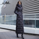 黑色长款 羽绒服女高级感新款 气质收腰连帽白鸭绒羽绒服到脚踝6100