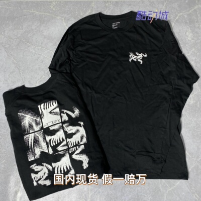 正品现货Arcteryx始祖鸟新款KRAGG系列SL彩虹纯棉圆领T恤印花长袖