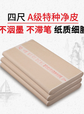 秉文轩四尺半生半熟书画100张批发书画纸生宣厚款花鸟国画书法纸
