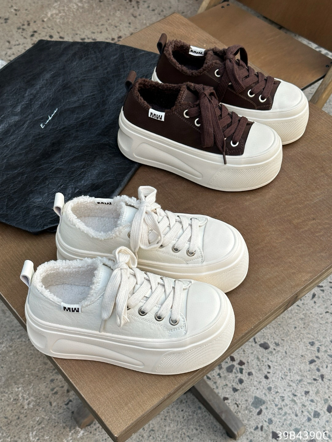 欧洲站2025秋冬加绒松糕厚底丑萌大头面包鞋时尚保暖女板鞋潮4390