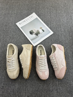 2026春真皮透气阿甘鞋 女鞋 德训鞋 学生鞋 运动休闲跑步徒步鞋 米新款