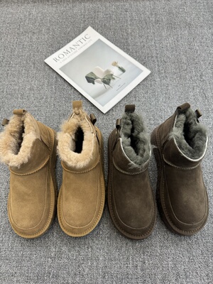 欧洲站2025冬真皮厚毛勃肯鞋保暖防滑雪地靴加厚棉舒适靴子男8823