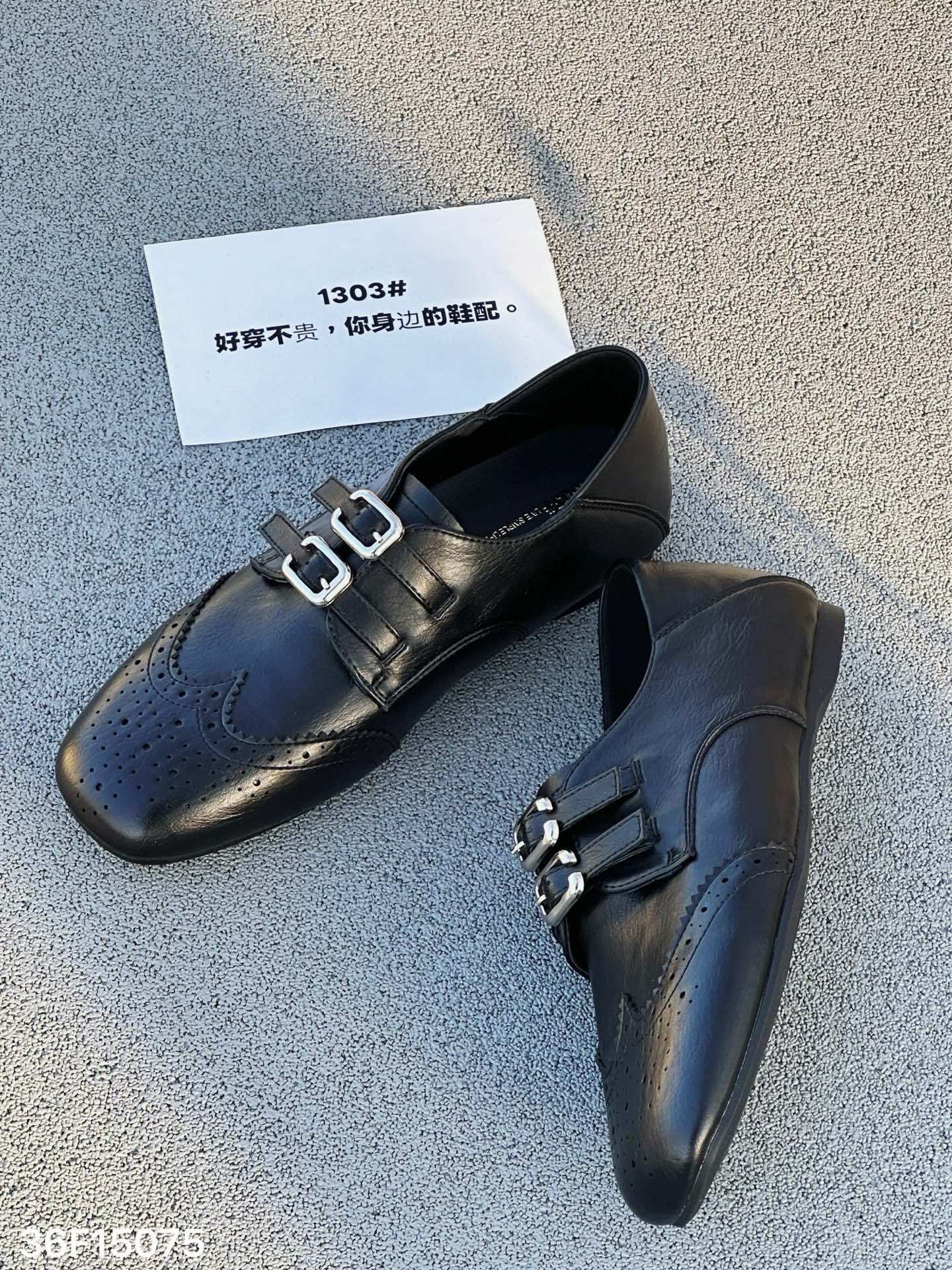 欧洲站2026春复古布洛克方头乐福鞋百搭黑色皮带扣小皮鞋女15075,女鞋,牛津鞋/布洛克鞋/德比鞋,淘宝优惠券,粉丝福利购,淘宝优惠卷