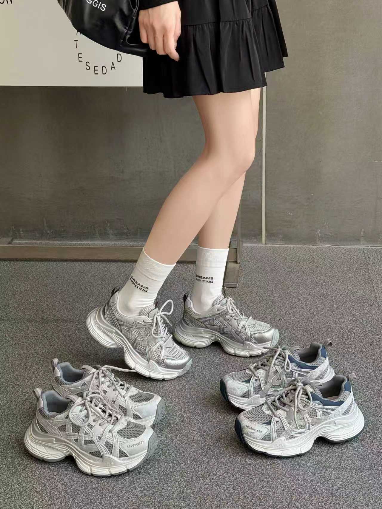 米新款2025冬松糕厚底增高加绒老爹鞋运动休闲鞋时尚百搭保暖女鞋