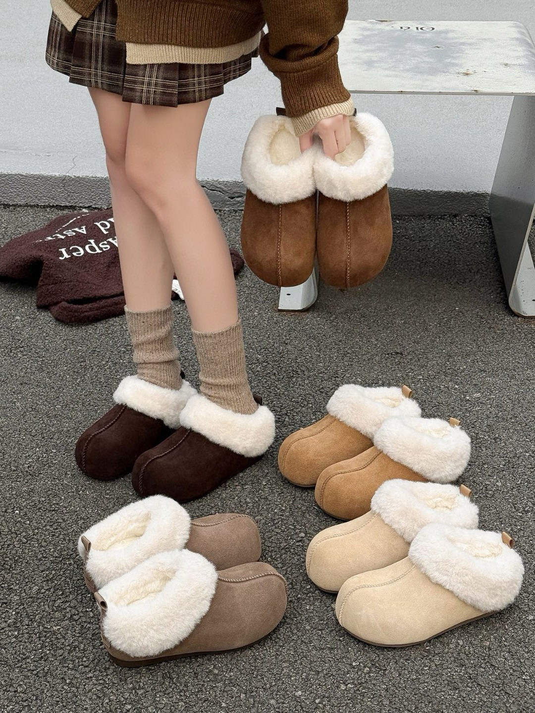 米新款2025冬真皮卡皮巴拉加厚毛勃肯鞋豆豆鞋雪地靴包头拖鞋2852,女鞋,包头拖,淘宝优惠券,粉丝福利购,淘宝优惠卷