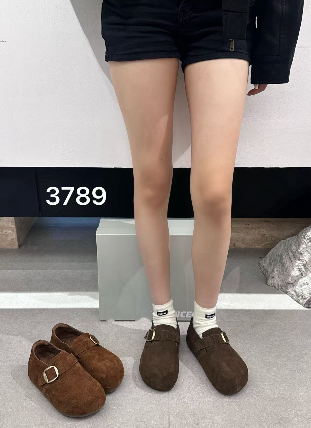 欧洲站2025秋冬真皮厚底内增高加绒勃肯鞋豆豆鞋雪地靴女靴子3789