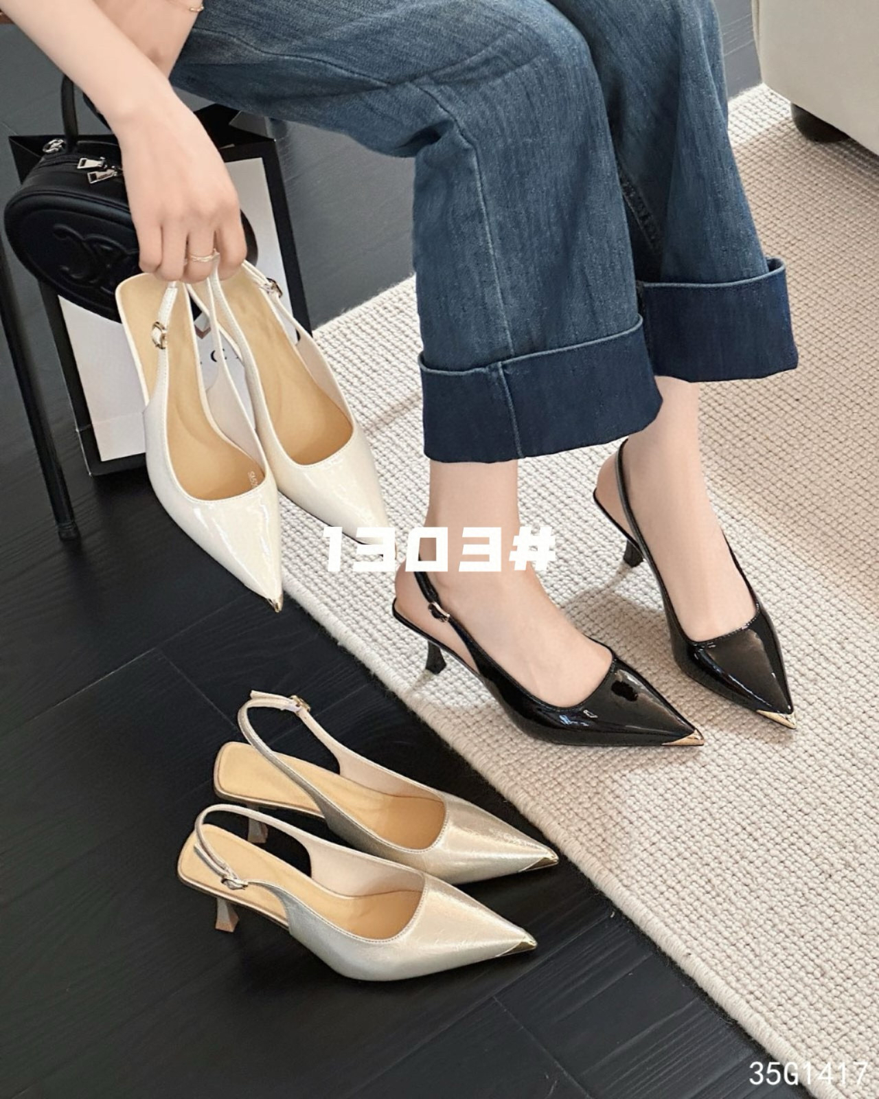 欧洲站2025春夏尖头细高跟法式包头凉鞋一字带气质高跟鞋女鞋1417