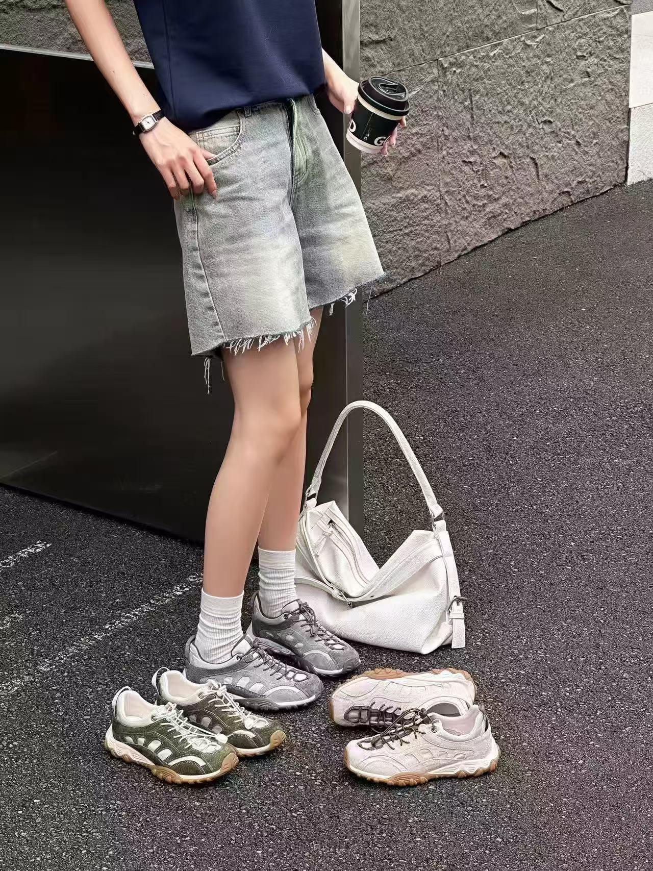 新款2026秋复古真皮系带厚底老爹鞋德训鞋户外休闲运动鞋阿甘鞋女