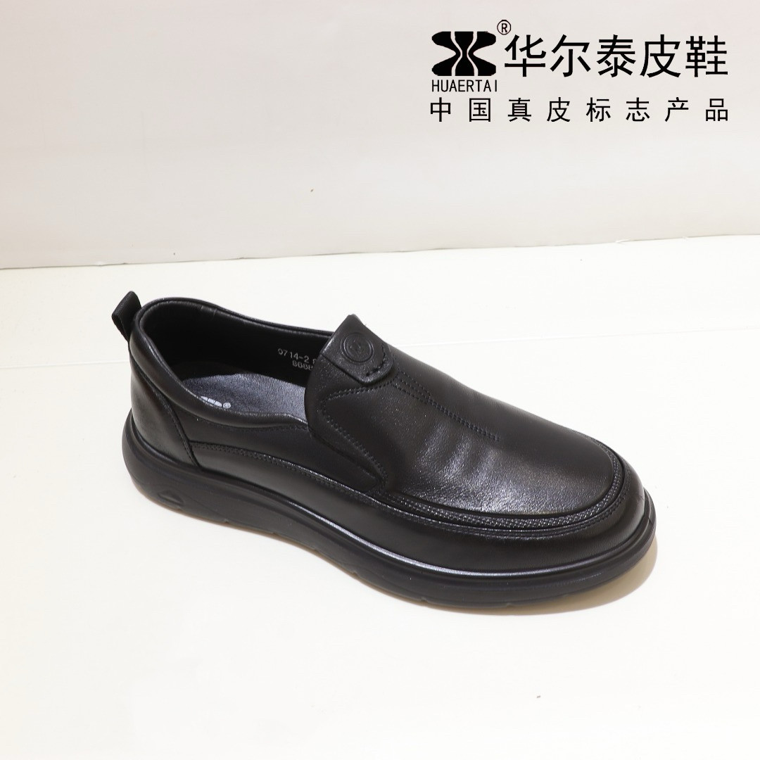 华尔泰2026秋款真皮一脚蹬防滑软底休闲男皮鞋正装鞋商务鞋86882