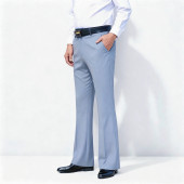 微喇裤 休闲阔腿裤 男弹力腰舒适喇叭裤 时尚 男垂感抗皱微喇西裤 夏季