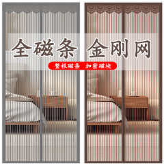 魔术贴防蚊门帘磁性软纱门夏季家用加密厨房卧室隔断纱窗帘子布艺
