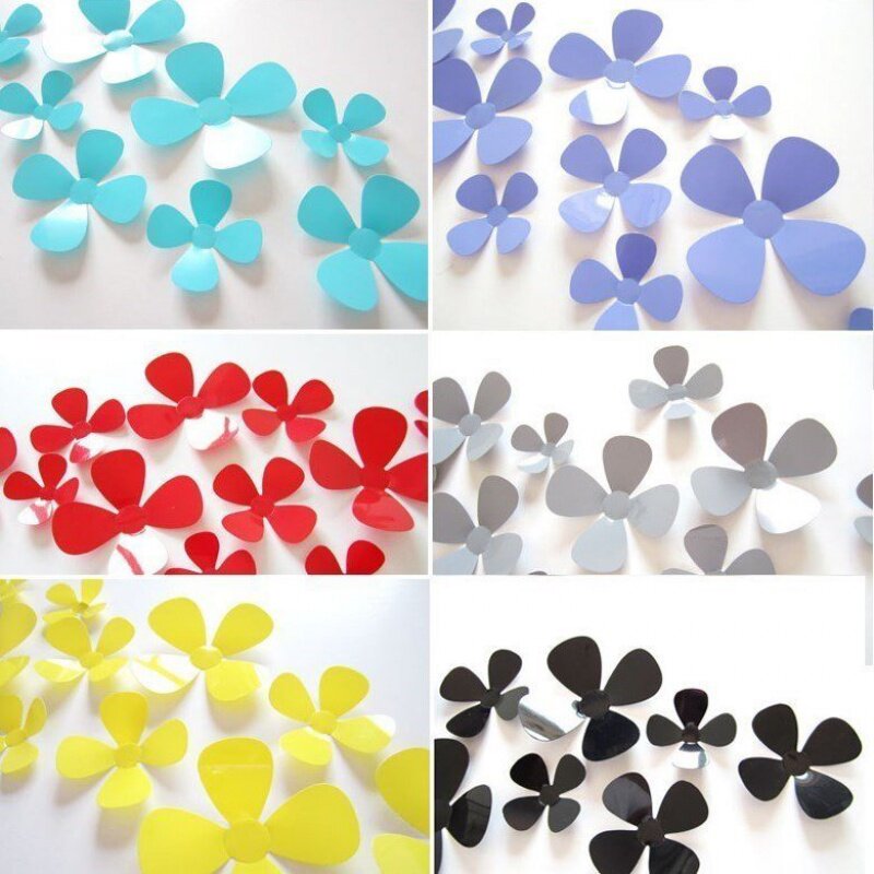 镜子花边框装饰贴花小图案墙上贴画自粘冰箱贴纸3d立体花朵.