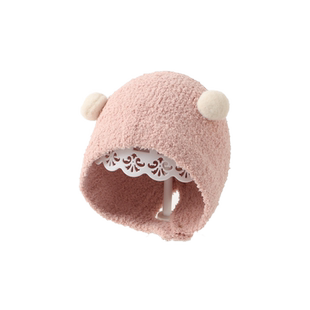 婴儿帽子秋冬款宝宝套头帽冬季男宝女宝保暖护耳帽儿童可爱毛绒帽