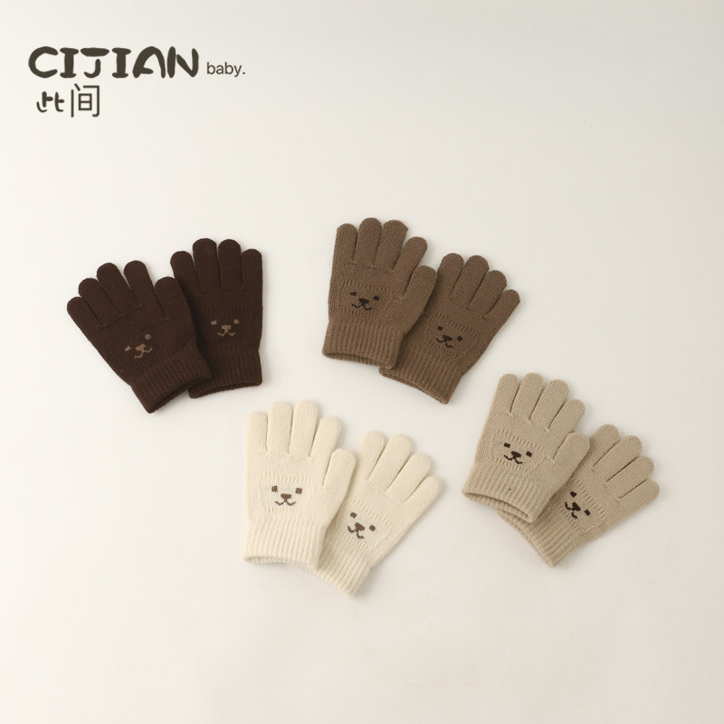 宝宝手套五指分指秋冬款可爱儿童男童女童加厚韩版保暖婴儿手套